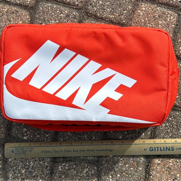 Nike Classic Style Orange Sneaker Shoe Box Zipper Travel Bag Clean - Picture 1 of 12